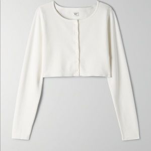 Aritzia white izzy cardigan xxs